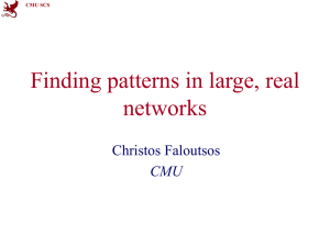 Finding patterns in large, real networks Christos Faloutsos CMU