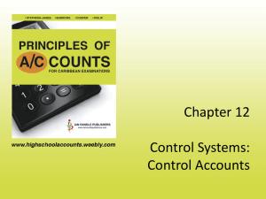 Chapter 12 Control Systems: Control Accounts