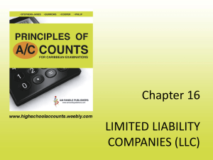 Chapter 16 LIMITED LIABILITY COMPANIES (LLC)