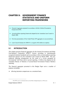 CHAPTER 9:  GOVERNMENT FINANCE STATISTICS AND UNIFORM REPORTING FRAMEWORK