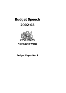 Budget Speech 2002-03  New South Wales