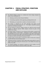 CHAPTER 1:  FISCAL STRATEGY, POSITION AND OUTLOOK