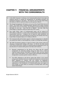 CHAPTER 7:  FINANCIAL ARRANGEMENTS WITH THE COMMONWEALTH