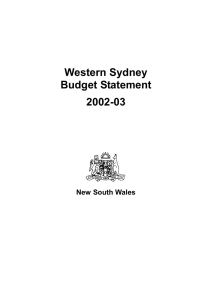 Western Sydney Budget Statement 2002-03
