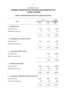 PREMIER, MINISTER FOR THE ARTS AND MINISTER FOR ETHNIC AFFAIRS  35