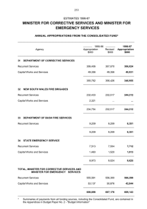 MINISTER FOR CORRECTIVE SERVICES AND MINISTER FOR EMERGENCY SERVICES  253