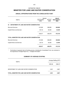 MINISTER FOR LAND AND WATER CONSERVATION 493  ESTIMATES 1996-97