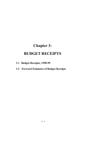 Chapter 3: BUDGET RECEIPTS 3.1  Budget Receipts, 1998-99