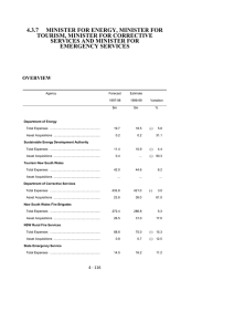 4.3.7      MINISTER FOR ENERGY, MINISTER... TOURISM, MINISTER FOR CORRECTIVE SERVICES AND MINISTER FOR