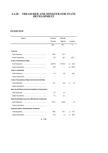 4.3.20      TREASURER AND MINISTER FOR... DEVELOPMENT OVERVIEW