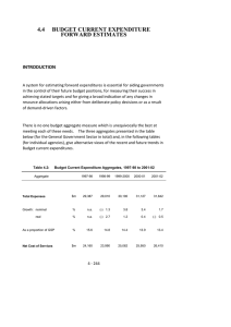 4.4      BUDGET CURRENT EXPENDITURE FORWARD ESTIMATES INTRODUCTION