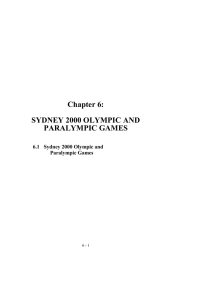Chapter 6: SYDNEY 2000 OLYMPIC AND PARALYMPIC GAMES