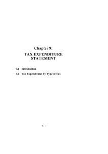 Chapter 9: TAX EXPENDITURE STATEMENT