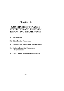 Chapter 10: GOVERNMENT FINANCE STATISTICS AND UNIFORM