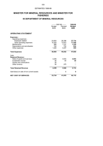 MINISTER FOR MINERAL RESOURCES AND MINISTER FOR FISHERIES ESTIMATES 1998-99