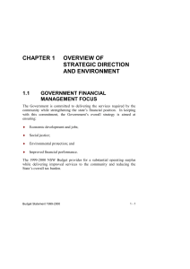 CHAPTER 1 OVERVIEW OF STRATEGIC DIRECTION AND ENVIRONMENT