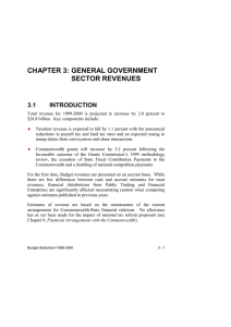 CHAPTER 3: GENERAL GOVERNMENT SECTOR REVENUES 3.1 INTRODUCTION
