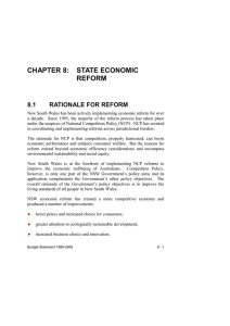 CHAPTER 8:  STATE ECONOMIC REFORM 8.1 RATIONALE FOR REFORM