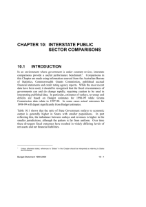 CHAPTER 10:  INTERSTATE PUBLIC SECTOR COMPARISONS 10.1 INTRODUCTION