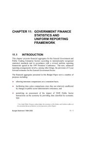 CHAPTER 11:  GOVERNMENT FINANCE STATISTICS AND UNIFORM REPORTING FRAMEWORK