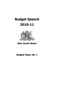 Budget Speech 2010-11  New South Wales