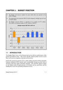 CHAPTER 1:  BUDGET POSITION