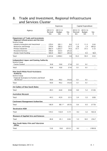 8.  Trade and Investment, Regional Infrastructure and Services Cluster