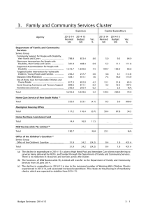 3.  Family and Community Services Cluster