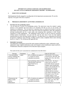 DIVISION OF NATURAL SCIENCES AND MATHEMATICS  I.