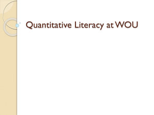 Quantitative Literacy at WOU