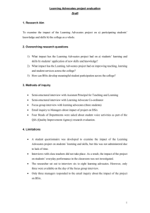 Learning Advocates project evaluation  1. Research Aim Draft