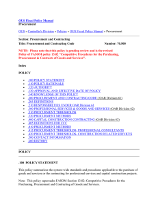 OUS Fiscal Policy Manual  Procurement Section: Procurement and Contracting