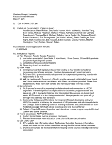 Western Oregon University Faculty Senate Minutes May 27, 2014
