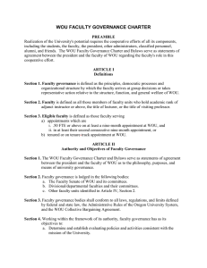 WOU FACULTY GOVERNANCE CHARTER