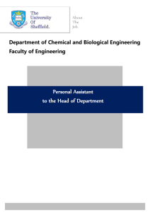 Personal Assistant to the Head of Department Faculty of Engineering