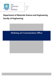 Marketing and Communications Officer Department of Materials Science and Engineering