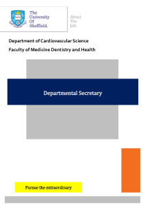 Departmental Secretary Department of Cardiovascular Science Faculty of Medicine Dentistry and Health