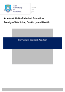 Curriculum Support Assistant Academic Unit of Medical Education