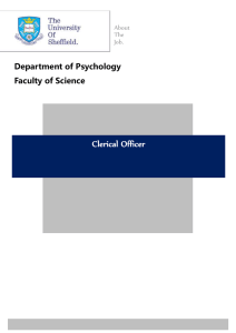 Clerical Officer Department of Psychology Faculty of Science