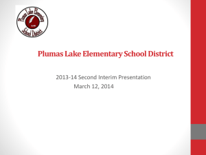 Plumas Lake Elementary School District 2013-14 Second Interim Presentation March 12, 2014