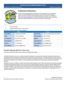 School Accountability Report Card Cobblestone Elementary