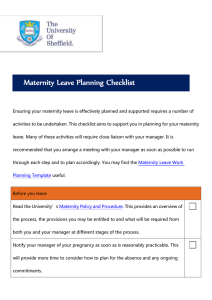 Maternity Leave Planning Checklist