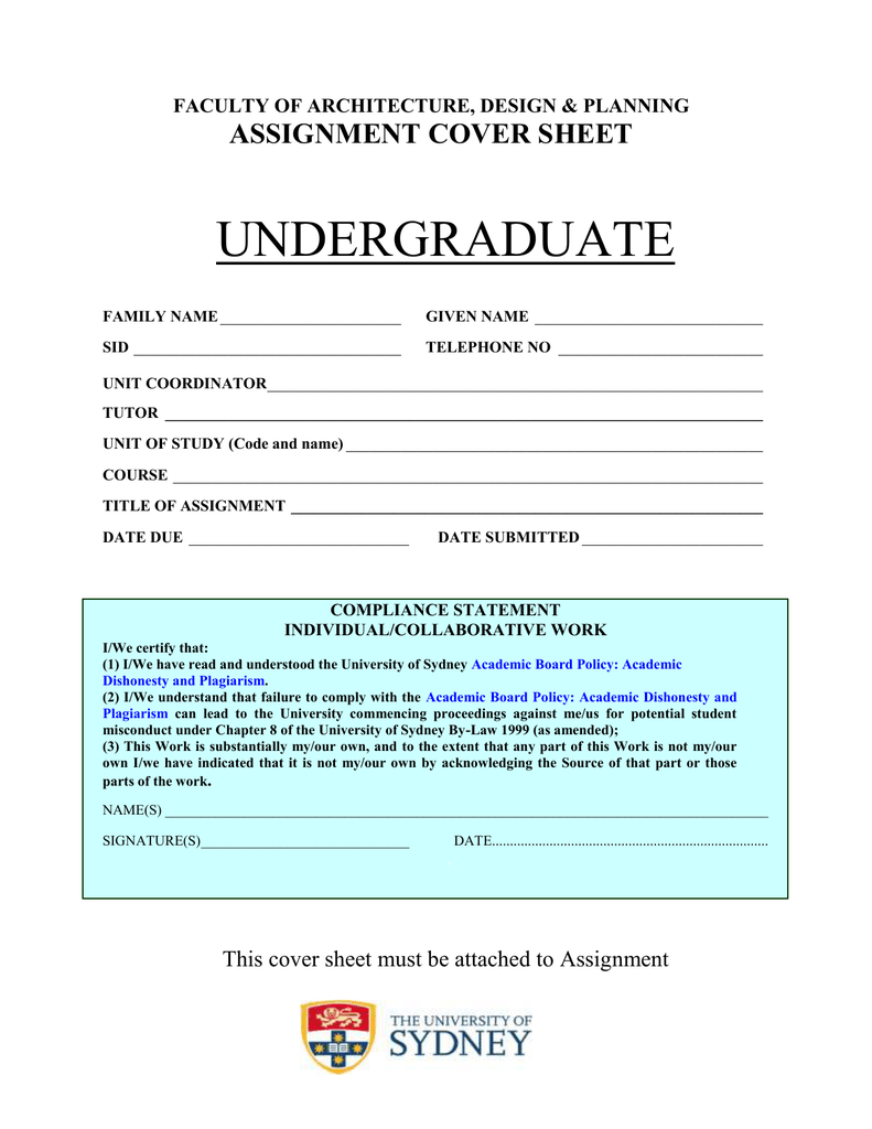 griffith uni assignment cover sheet