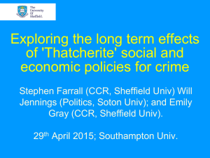 Exploring the long term effects of 'Thatcherite' social and