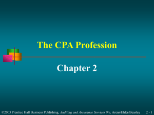 The CPA Profession Chapter 2 2 - 1 Auditing and Assurance Services 9/e,