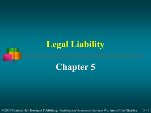 Legal Liability Chapter 5 5 - 1 Auditing and Assurance Services 9/e,