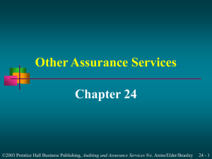 Other Assurance Services Chapter 24 24 - 1 Auditing and Assurance Services 9/e,