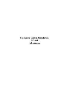 Stochastic System Simulation SE 405 Lab manual