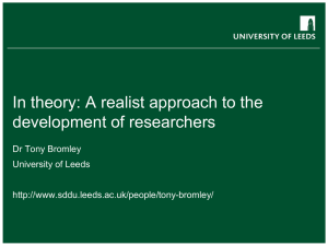 In theory: A realist approach to the development of researchers