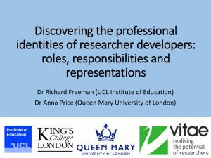 Discovering the professional identities of researcher developers: roles, responsibilities and representations